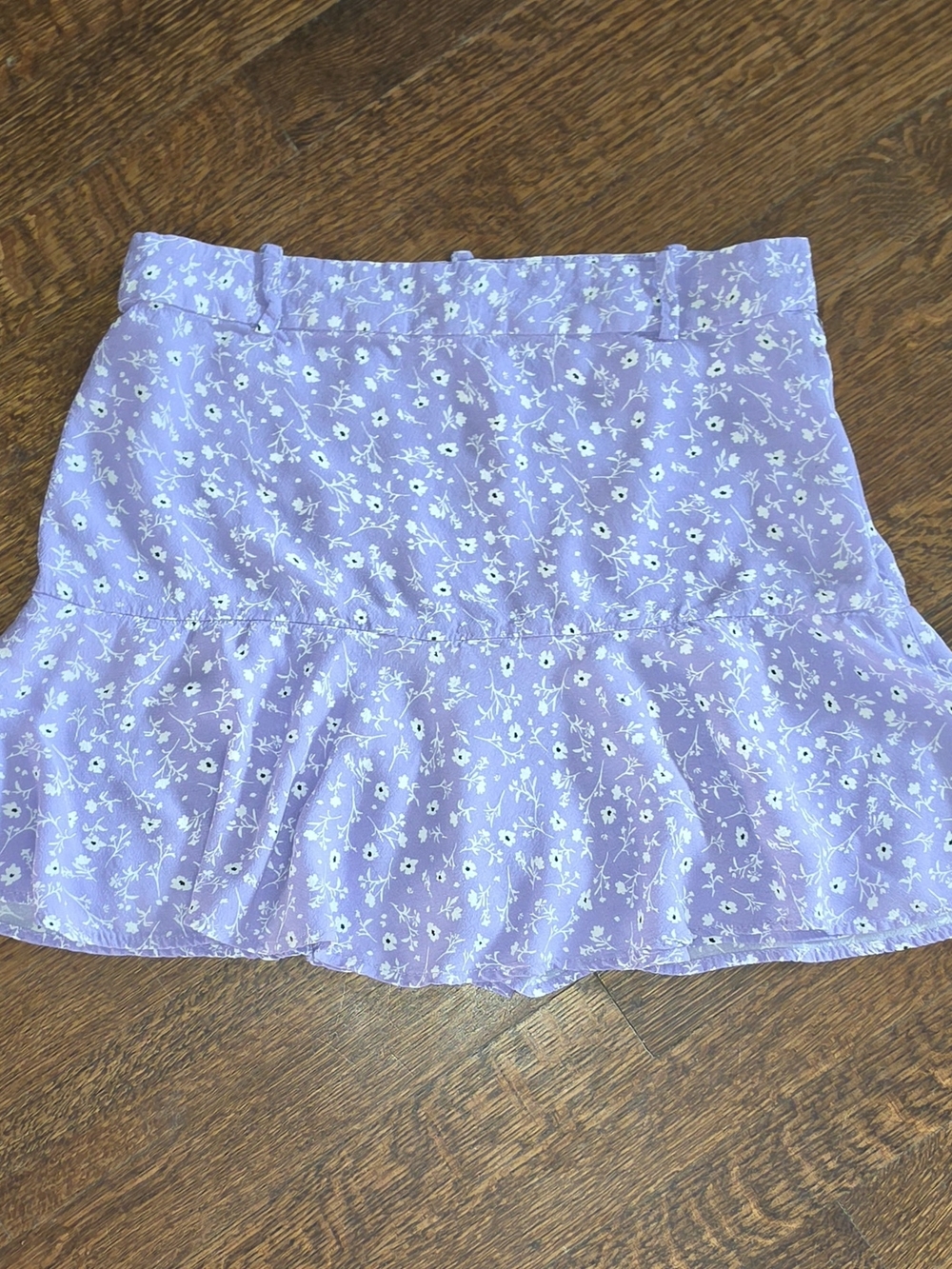 Zara Lavender Ditsy Floral Ruffled Skirt Size Large